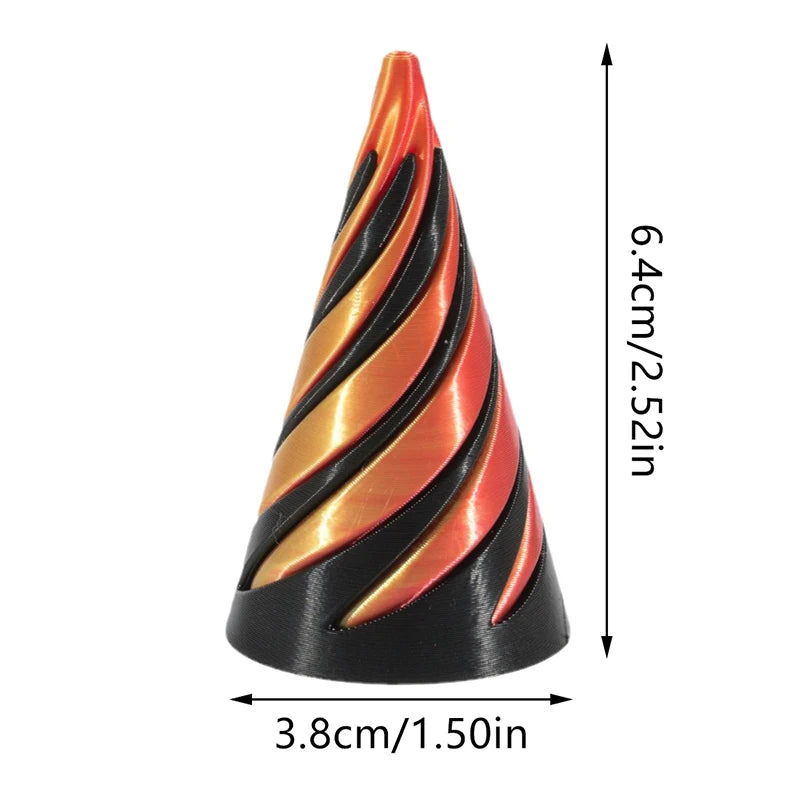 3D Decoration Mini Vortex Printed Spiral Conae Toy Fidget Toy Impossible Pyramid Passthrough Sculpture Thread Illusion Gifts