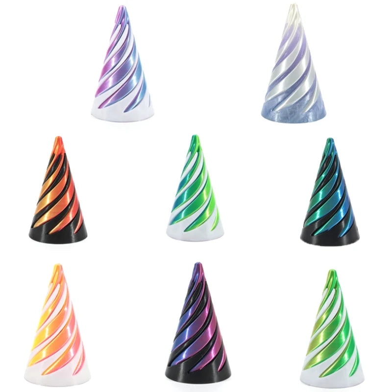 3D Decoration Mini Vortex Printed Spiral Conae Toy Fidget Toy Impossible Pyramid Passthrough Sculpture Thread Illusion Gifts