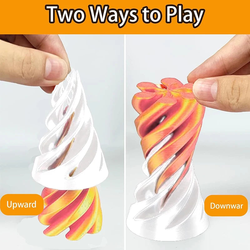 3D Decoration Mini Vortex Printed Spiral Conae Toy Fidget Toy Impossible Pyramid Passthrough Sculpture Thread Illusion Gifts